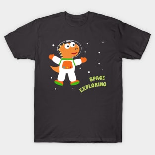 Cute dinosaur astronaut. T-Shirt